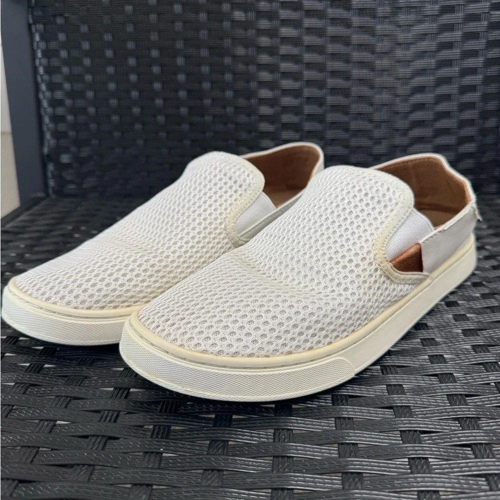 Olukai Pehuea Women’s Slip-On Sneakers White Mesh W8.5 EUR‎ 38.5 Comfy